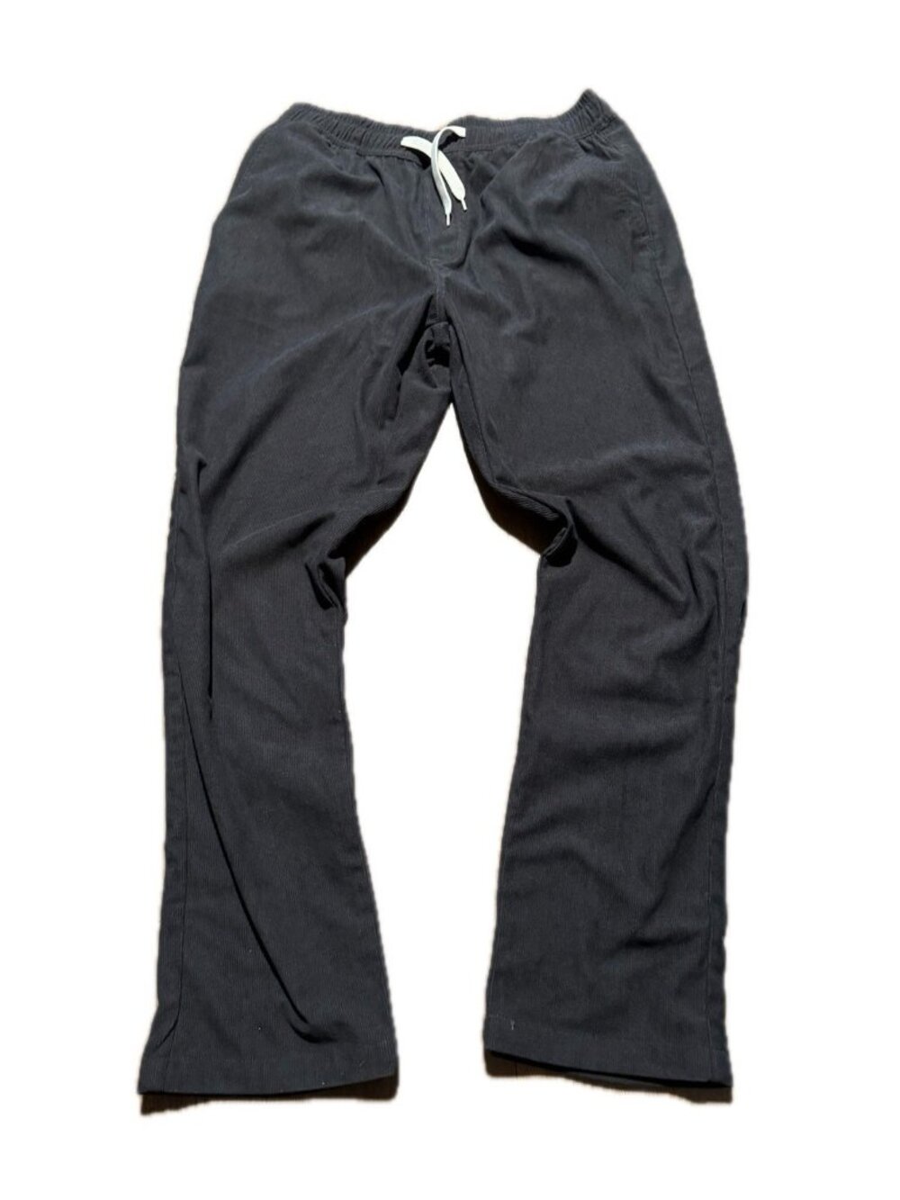 Simply Southern Men's Size Medium Elastic Drawstring Gray Corduroy Pants